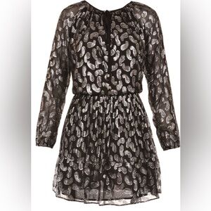 MICHAEL Michael Kors Black and Silver Long Sleeve Dress